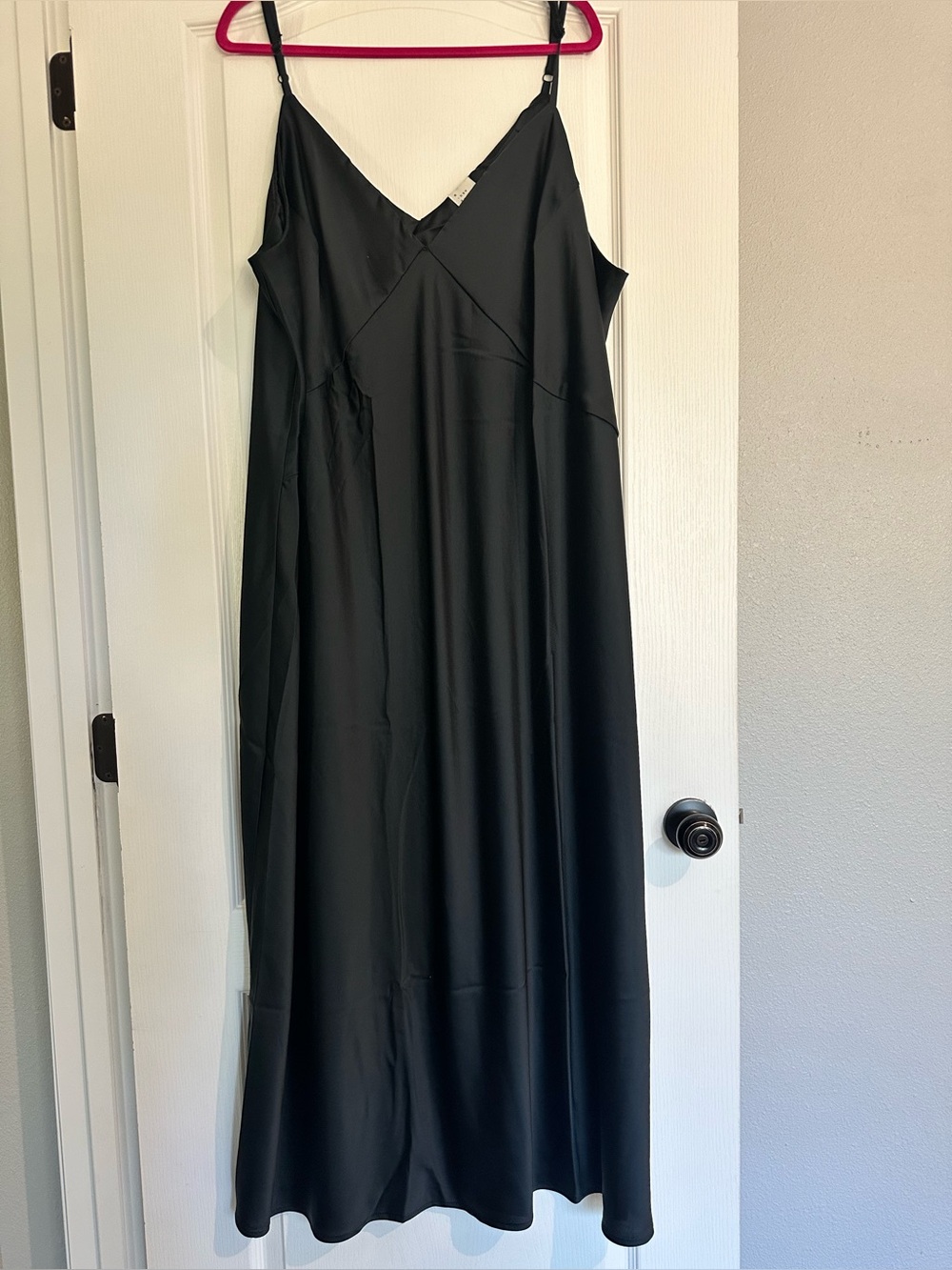 a new day Black Satin Maxi Slip Dress